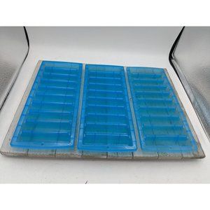 Water Sports Bottle Ice Cube Mold Tray Set of 3 Blue 3 3/4" by 3/4"
